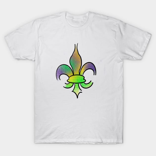 Mardi Gras Fleur De Lis T-Shirt by Stephanie Kennedy 